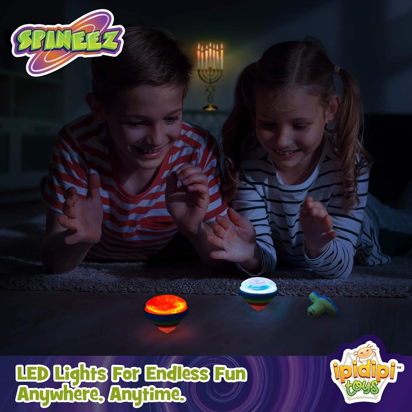 Light Up Spinning Tops - Set of 12 - UFO Spinner Toys - view 5