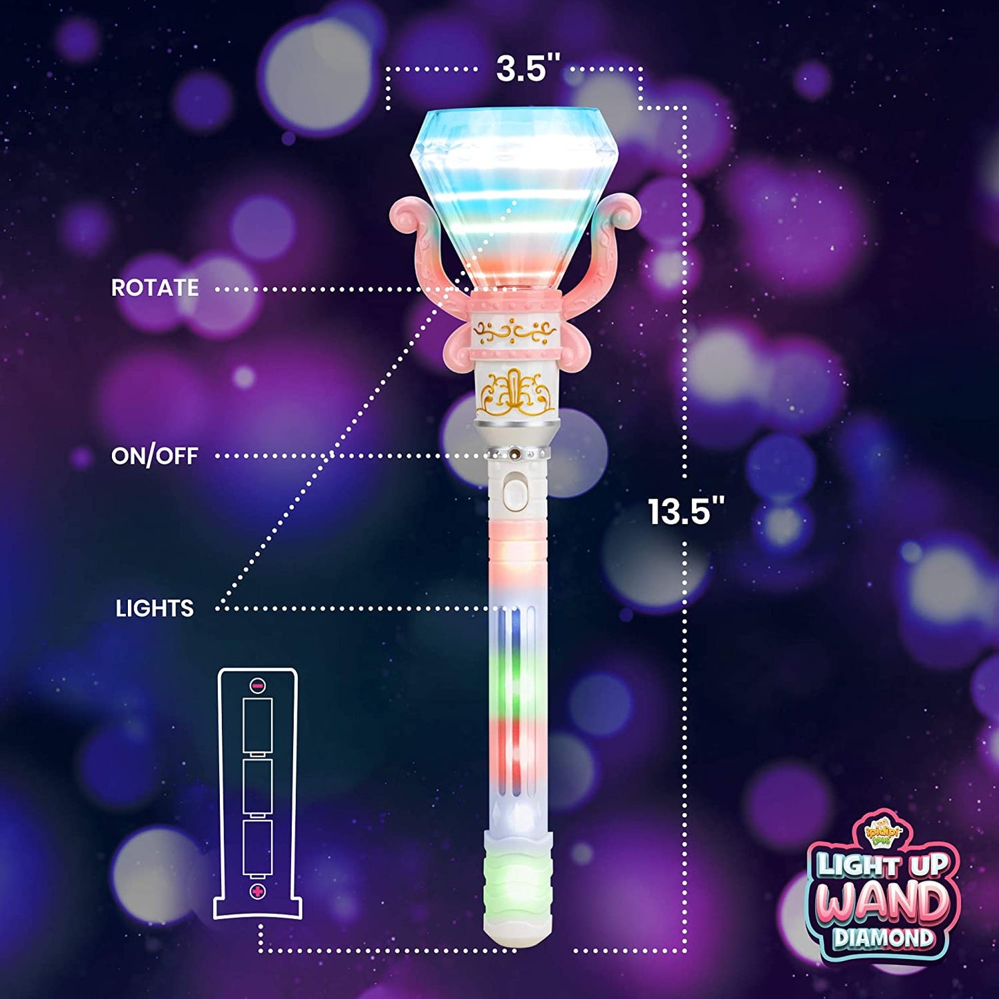 Light-Up Spinning Diamond Wand