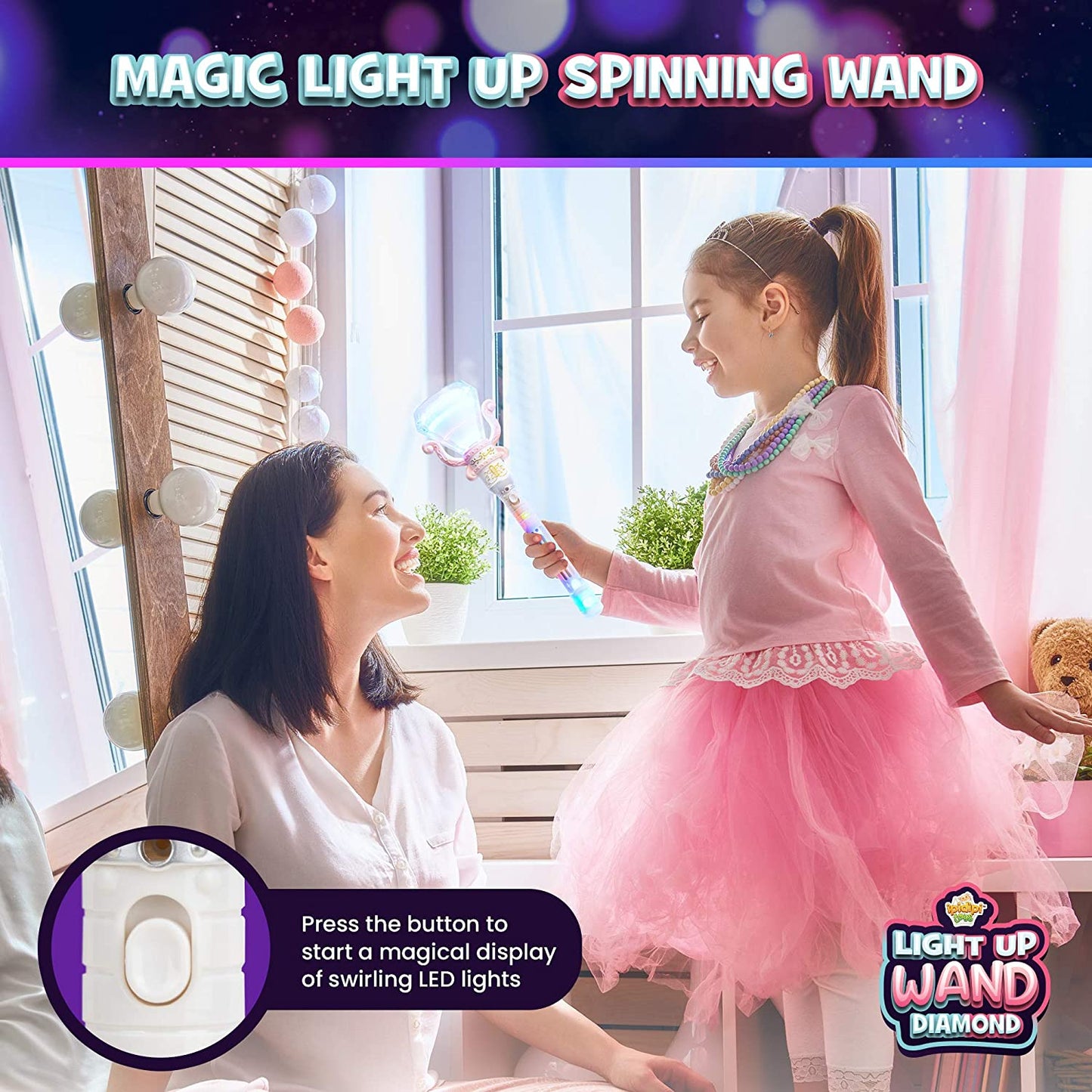Light-Up Spinning Diamond Wand