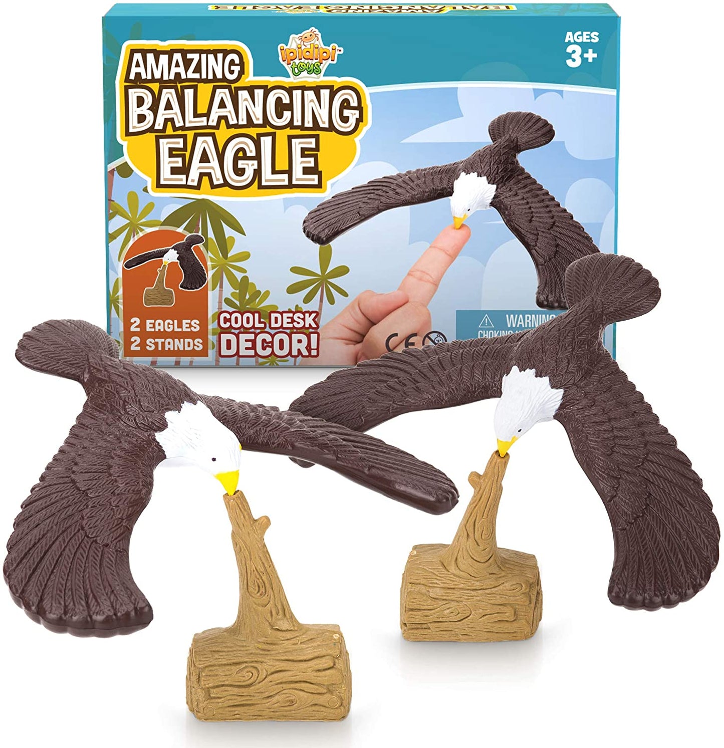 IPIDIPI TOYS Balancing Bird for Finger 2 Pack - 7.5" Eagle Toy