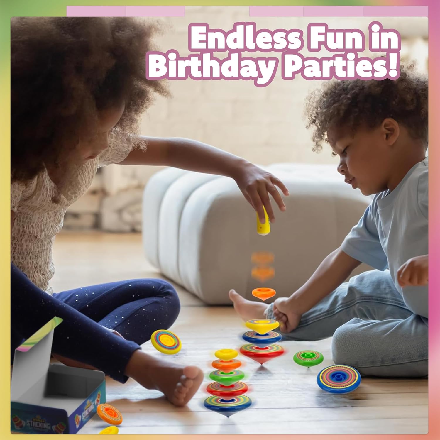 IPIDIPI TOYS Spineez Stacking Spinning Tops for Kids - Set of 3, 15-Piece - view 5