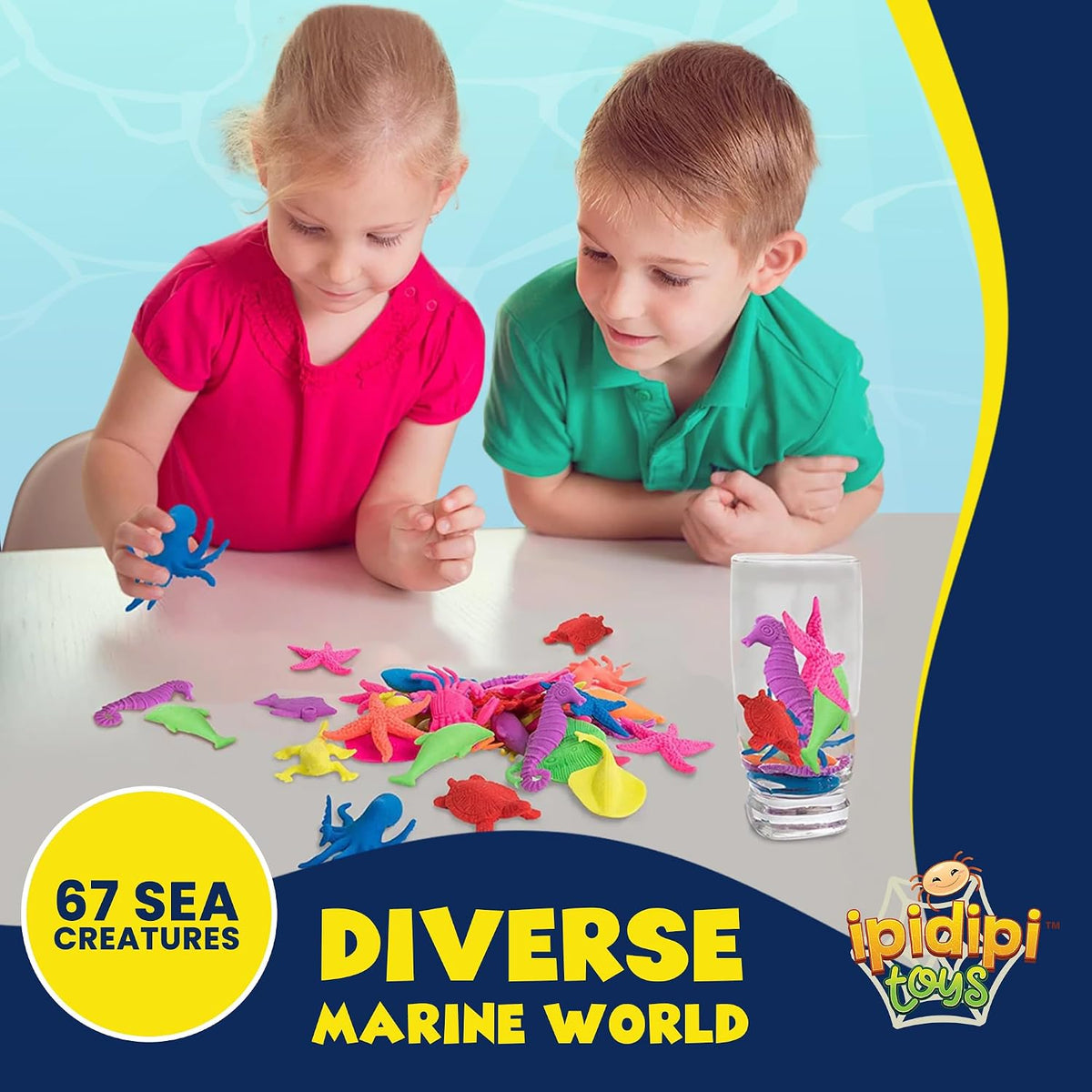 IPIDIPI TOYS Sea Creature Water Growing Toys for Kids - 67-Pack Ocean Party Favors - view 4
