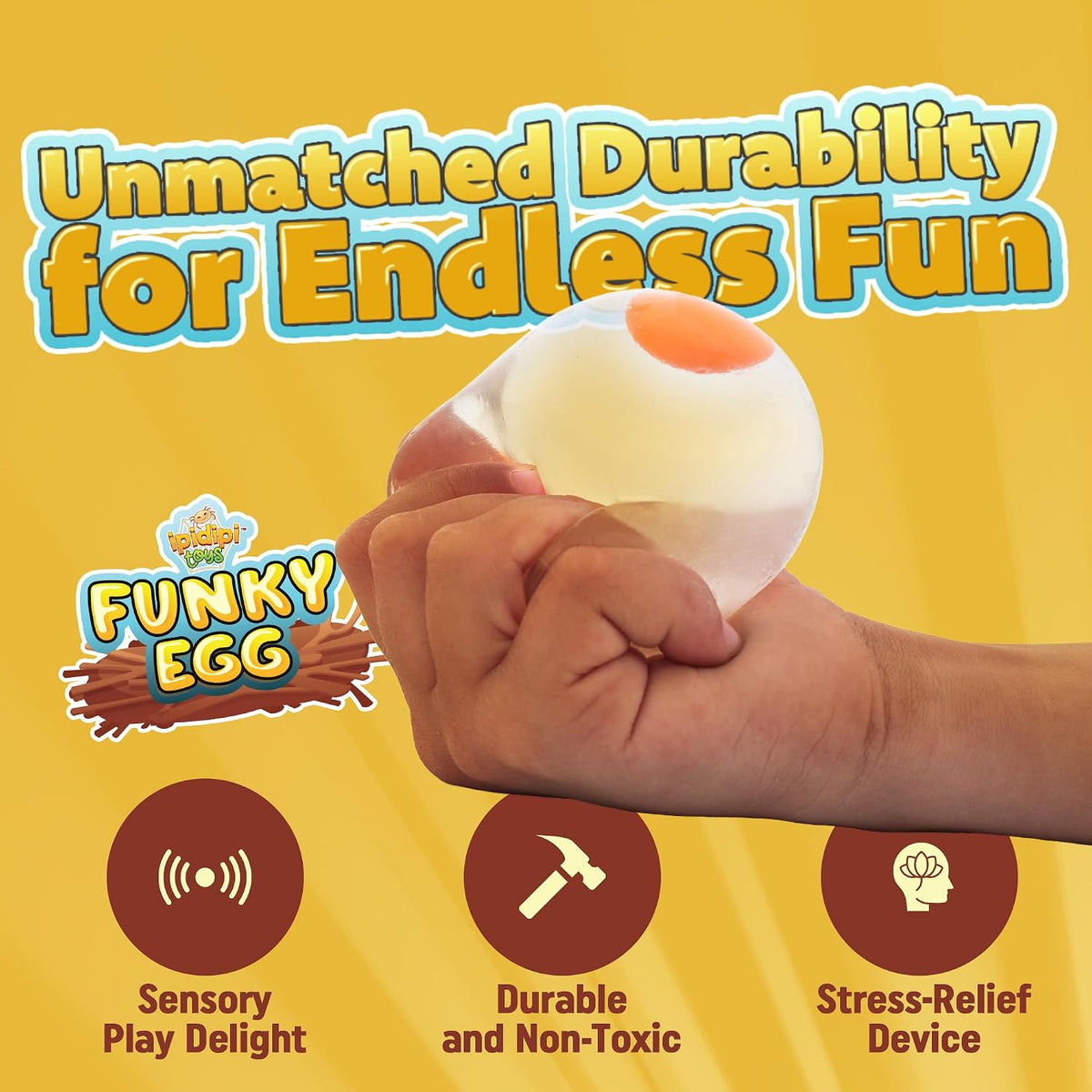 IPIDIPI TOYS Super Solid Egg Squishy Ball - Stress Balls 6-Pack