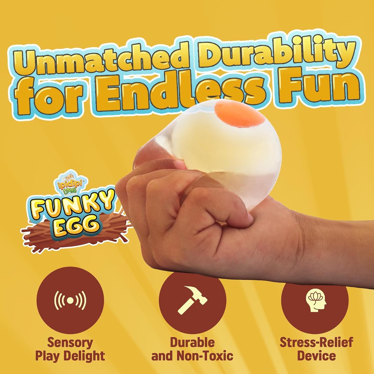 IPIDIPI TOYS Super Solid Egg Squishy Ball - Stress Balls 6-Pack