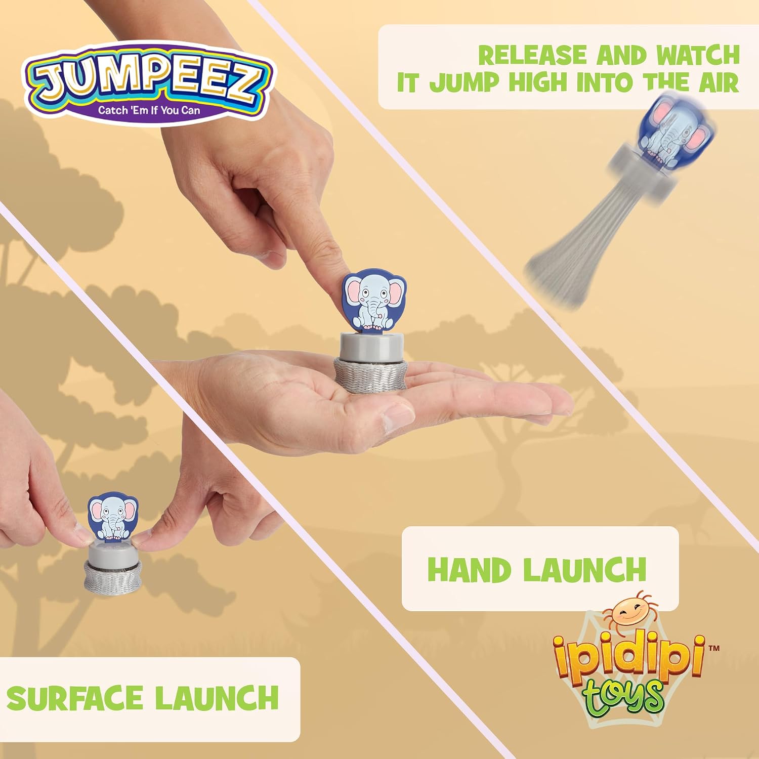 IPIDIPI TOYS Jumpeez Safari Rocket Poppers - 25-Pack Jungle Animal Bounce Toys - view 5