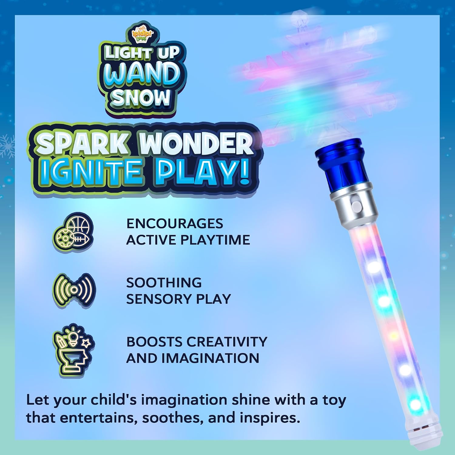 Light-Up Snowflake Spinning Wand - Pretend Play - view 3