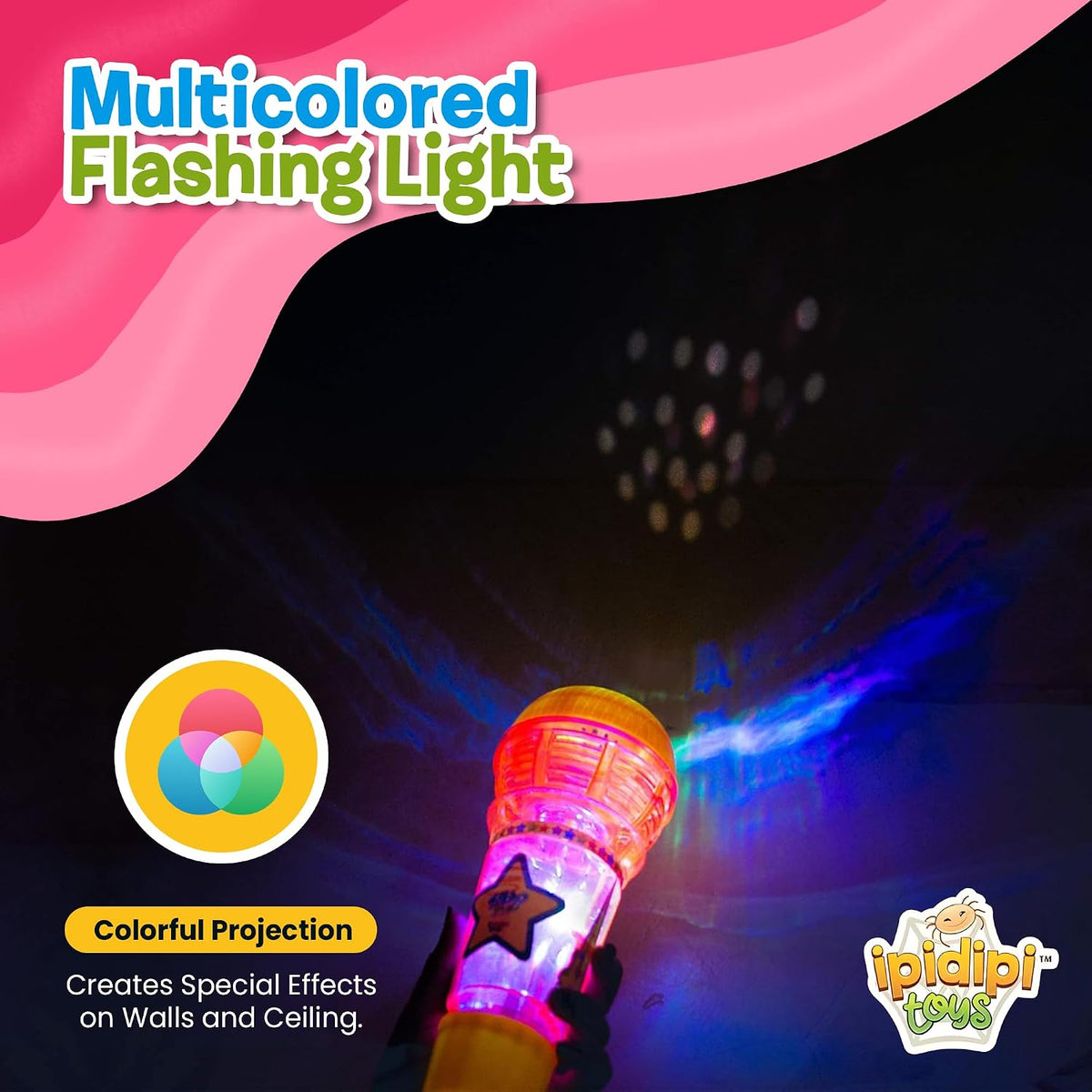 Echo Mic for Kids, Toddlers - Flashing Light and Fun Rattle - Pink Feedback Toy - view 4