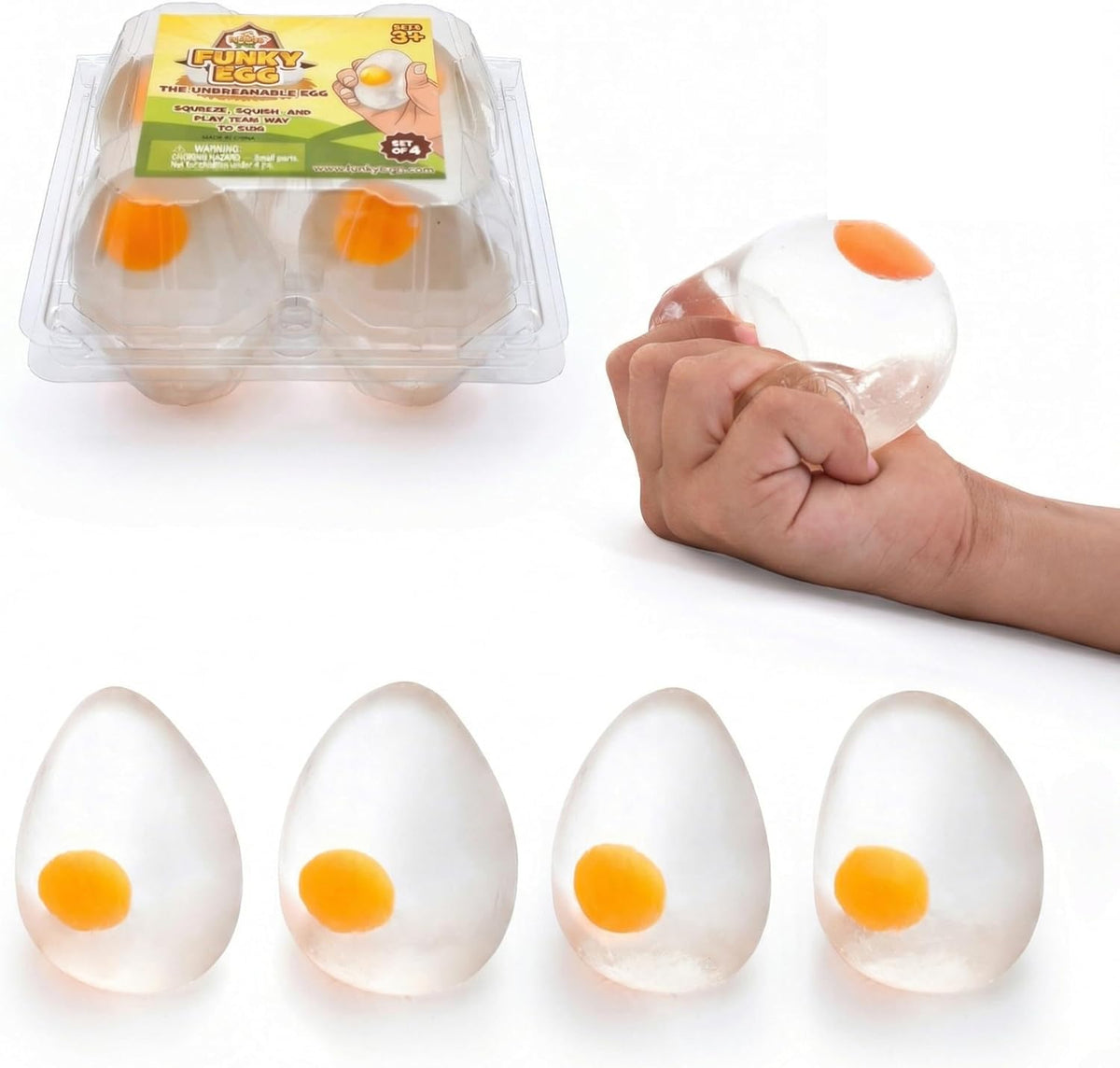 IPIDIPI TOYS Super Solid Egg Squishy Ball - Stress Balls 4-Pack