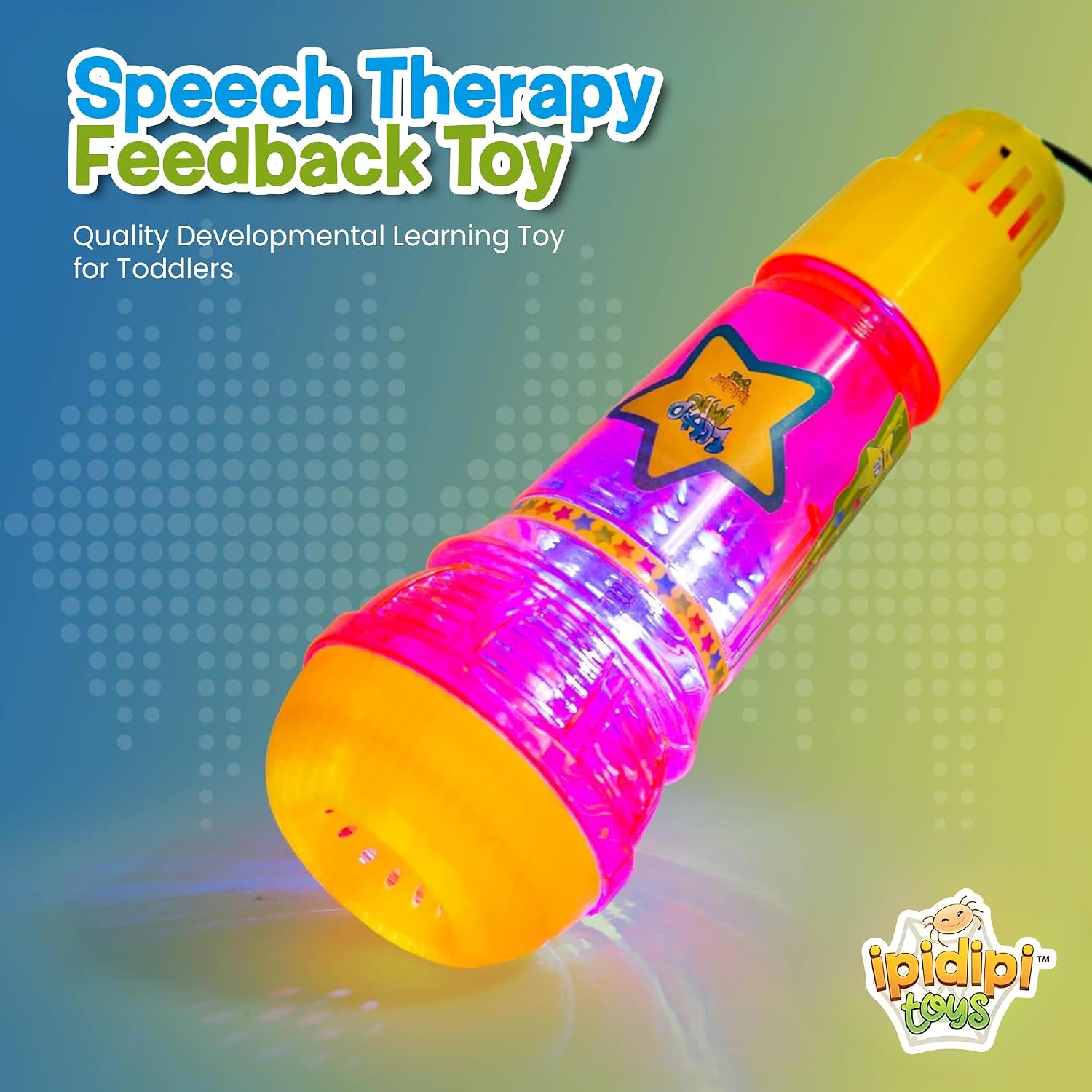 Echo Mic for Kids, Toddlers - Flashing Light and Fun Rattle - Pink Feedback Toy - view 2