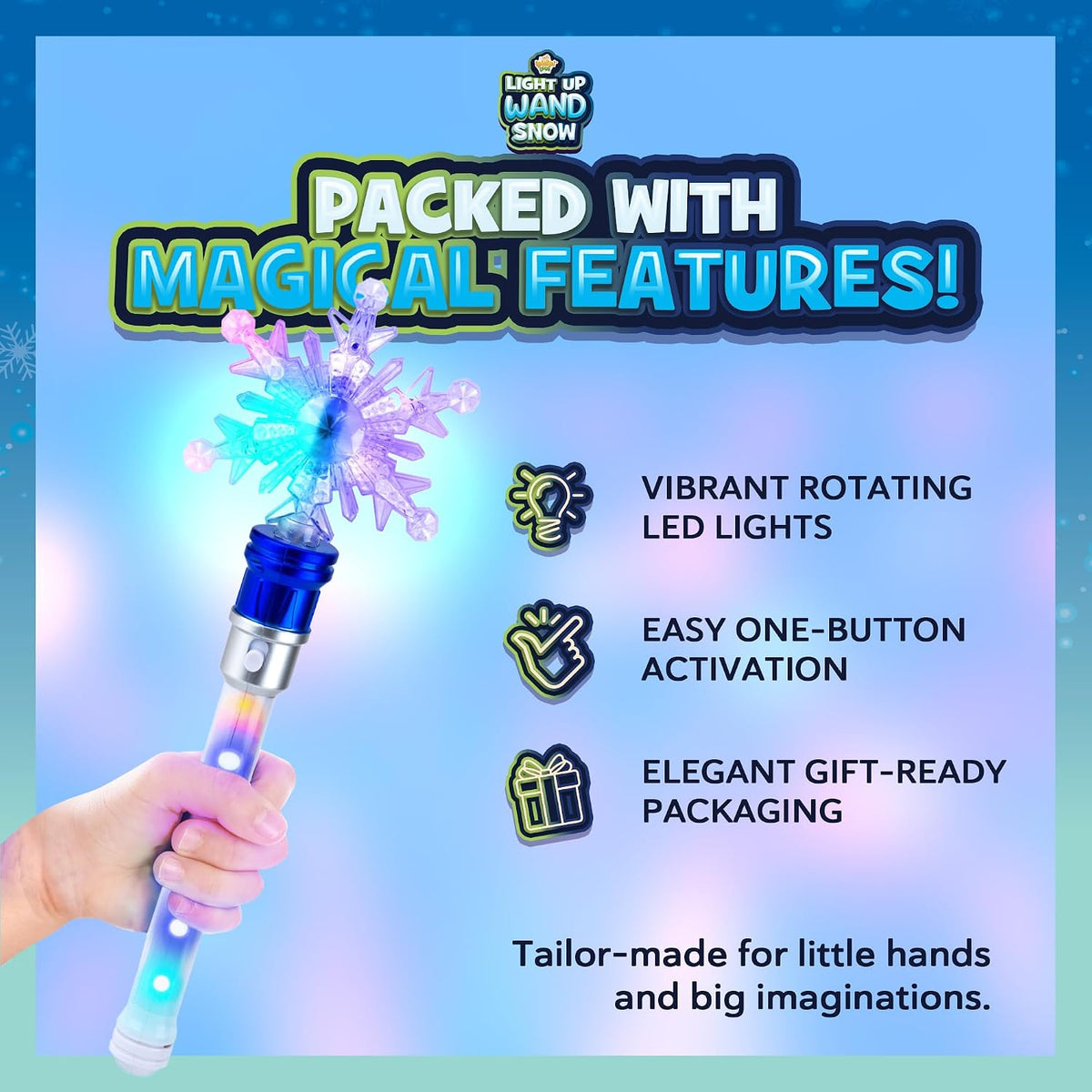Light-Up Snowflake Spinning Wand - Pretend Play - view 4