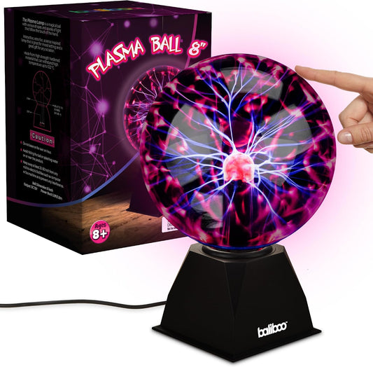 BALIBOO 8" Plasma Ball Light - Touch & Sound Activated Lightning Globe
