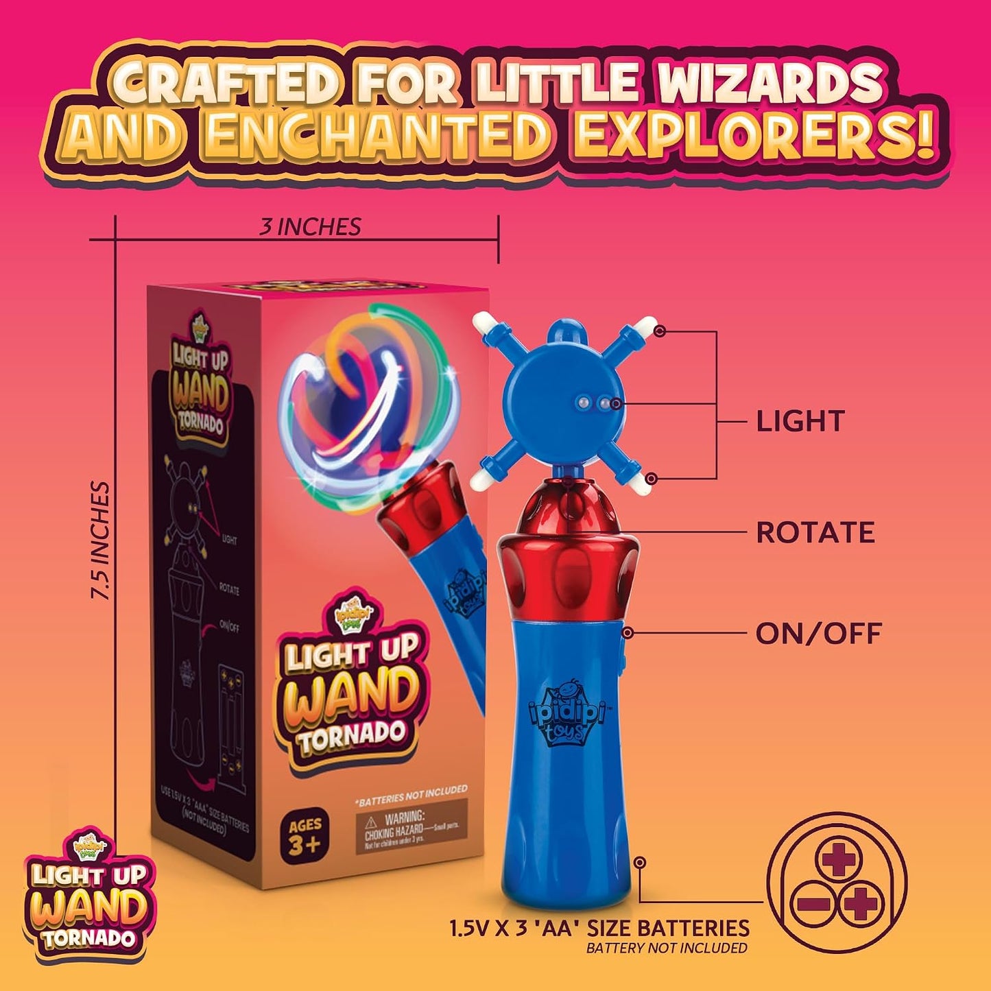 Light-Up Wand, Rotating LED Toy - view 2