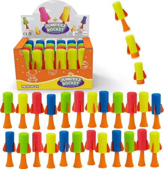 IPIDIPI TOYS Jumpeez Rocket Poppers - 24-Pack Jumping Rockets