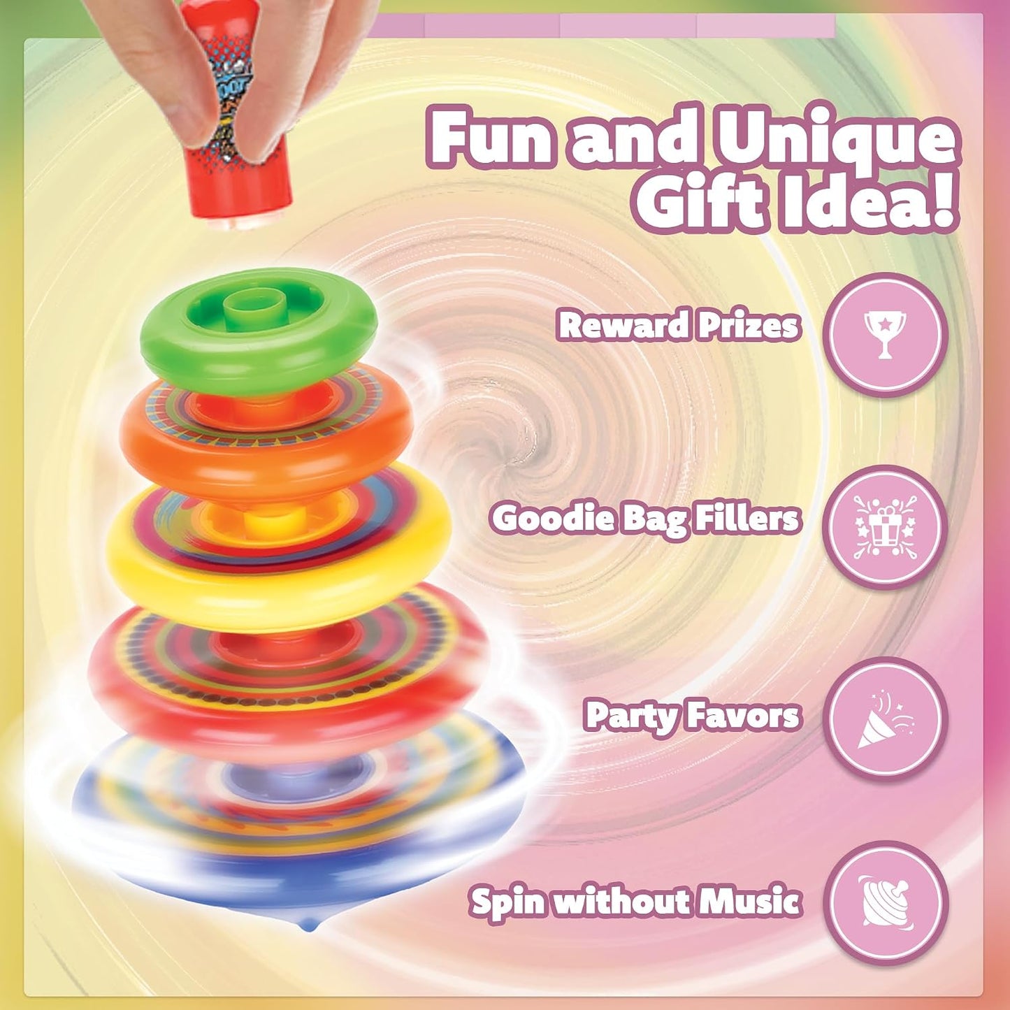 IPIDIPI TOYS Spineez Stacking Spinning Tops for Kids - Set of 3, 15-Piece - view 2
