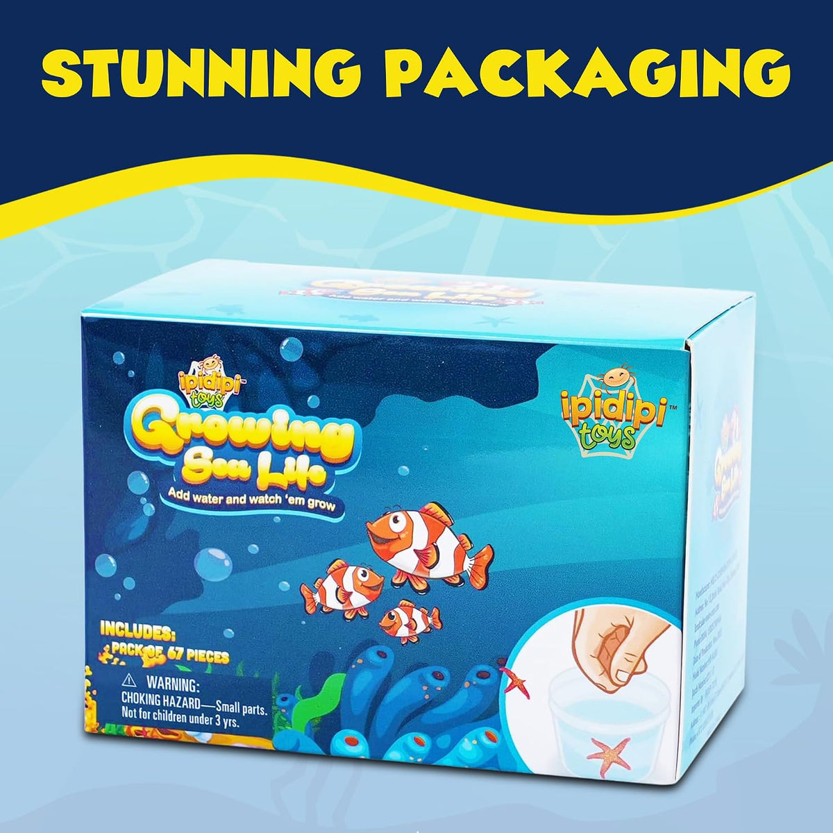 IPIDIPI TOYS Sea Creature Water Growing Toys for Kids - 67-Pack Ocean Party Favors - view 2