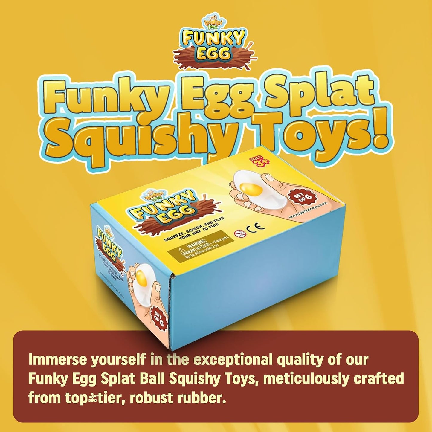 IPIDIPI TOYS Super Solid Egg Squishy Ball - Stress Balls 6-Pack - view 2