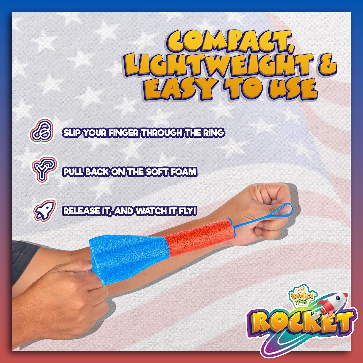 IPIDIPI TOYS Finger Rockets - Foam Rocket Launcher for Kids, Party Favors, High-Flying Air Rockets, Fun Gifts - view 3