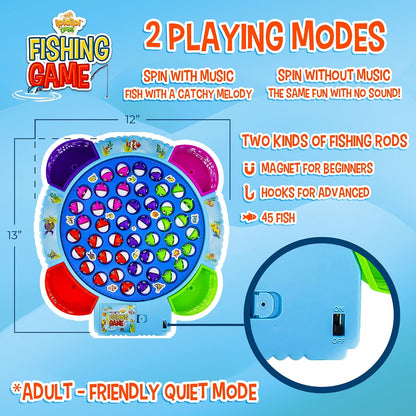 IPIDIPI TOYS Fishing Game for Kids, 45 Fish and 8 Poles - Magnetic Fish Toy - view 2