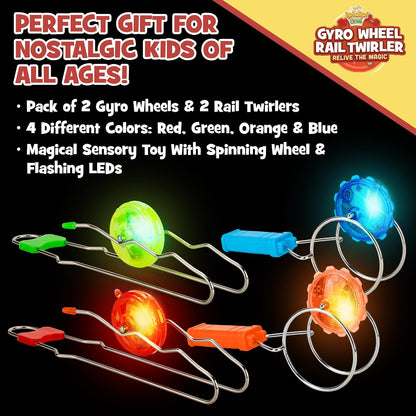 IPIDIPI TOYS Retro Magic Rail & Gyro Wheel Twirlers - 4-Pack Vintage Fidget Toys - view 2
