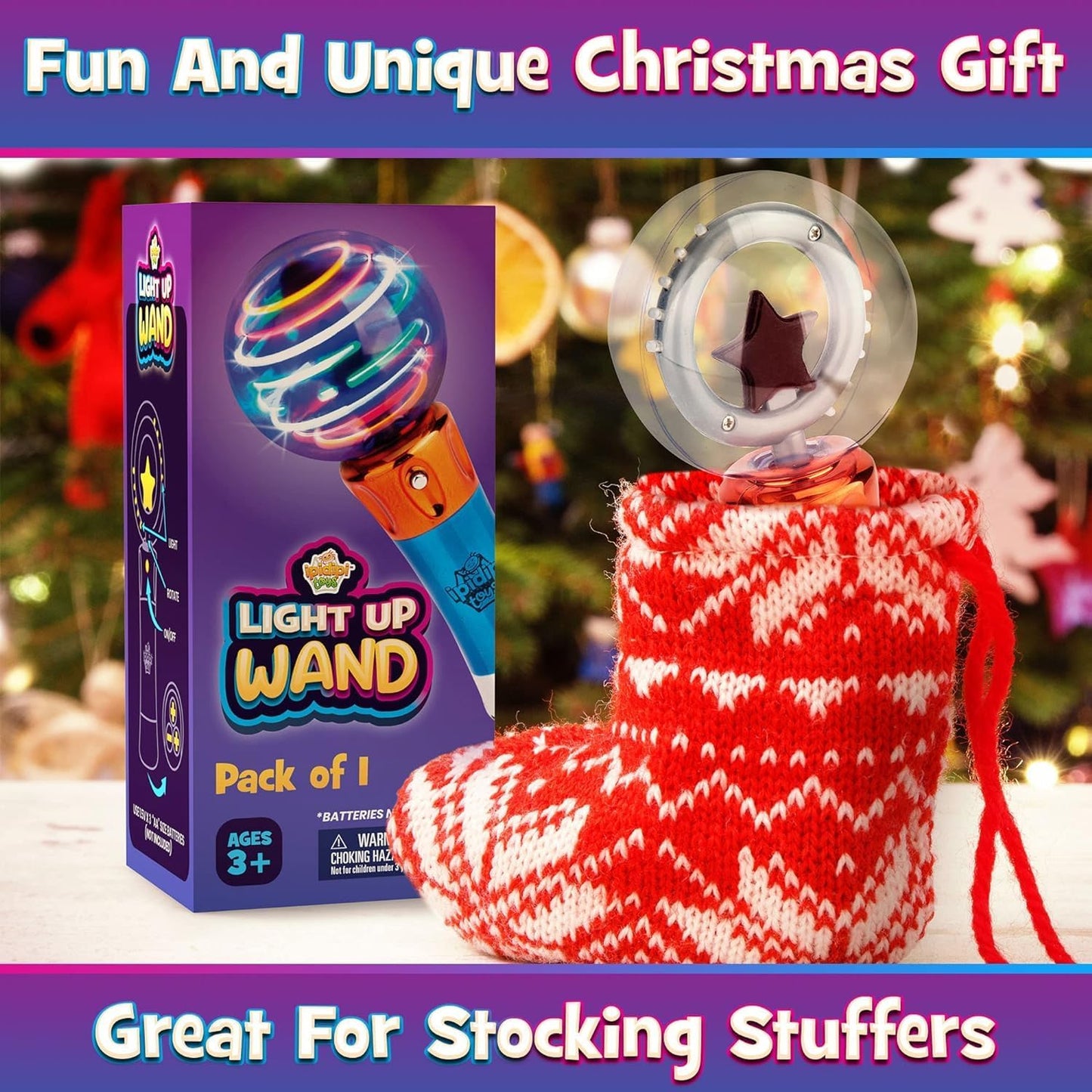 Spinning Light-Up Wand - Rotating LED Toy - view 3
