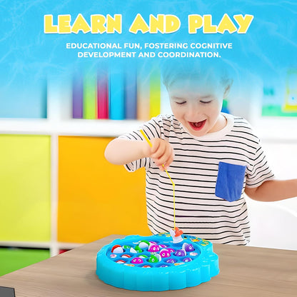 Fishing Game Play Set - 21 Fish, 4 Poles, & Rotating Board w/ On-Off Music - view 2