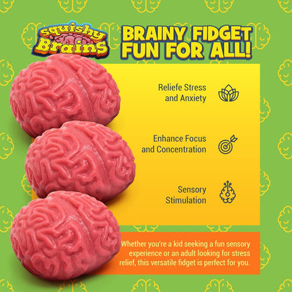 Squishy Brain Fidget Splat Ball - 3 Pack - view 2