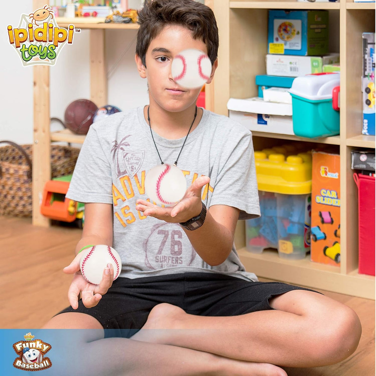 Baseballs Splat 'N' Stick Balls 3 Pack Sensory Toy - view 2
