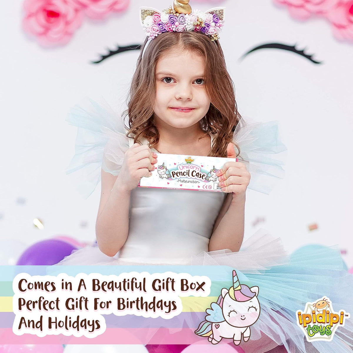 Pop Up Unicorn Pencil Case for Kids, Multifunction Stationery Organizer Box with Calculator, Sharpener, and Pe - view 5