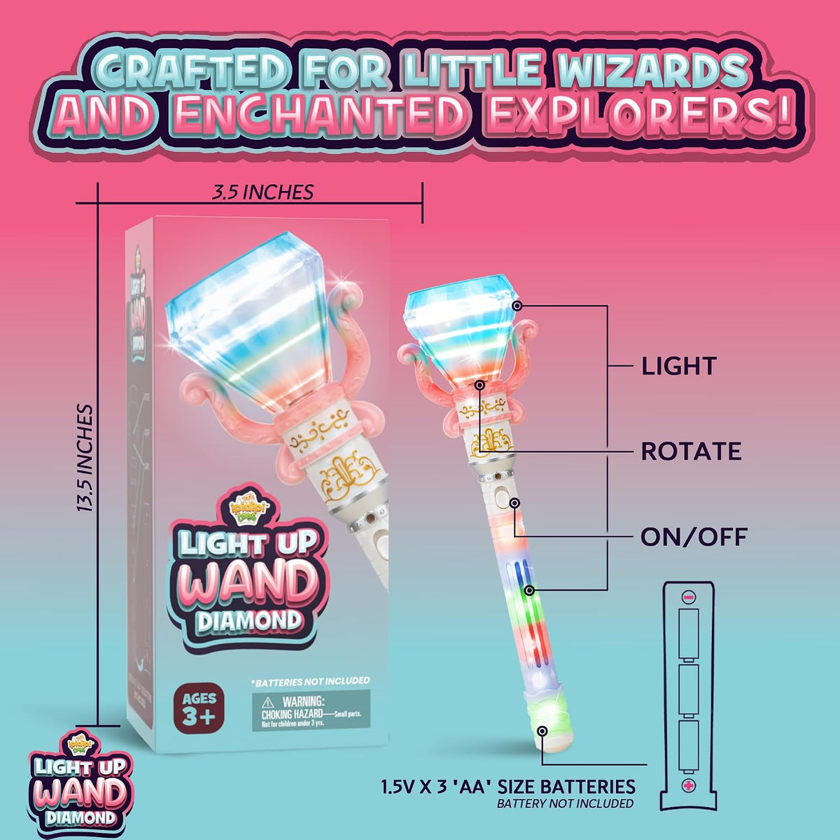 Light-Up Spinning Diamond Wand - view 2