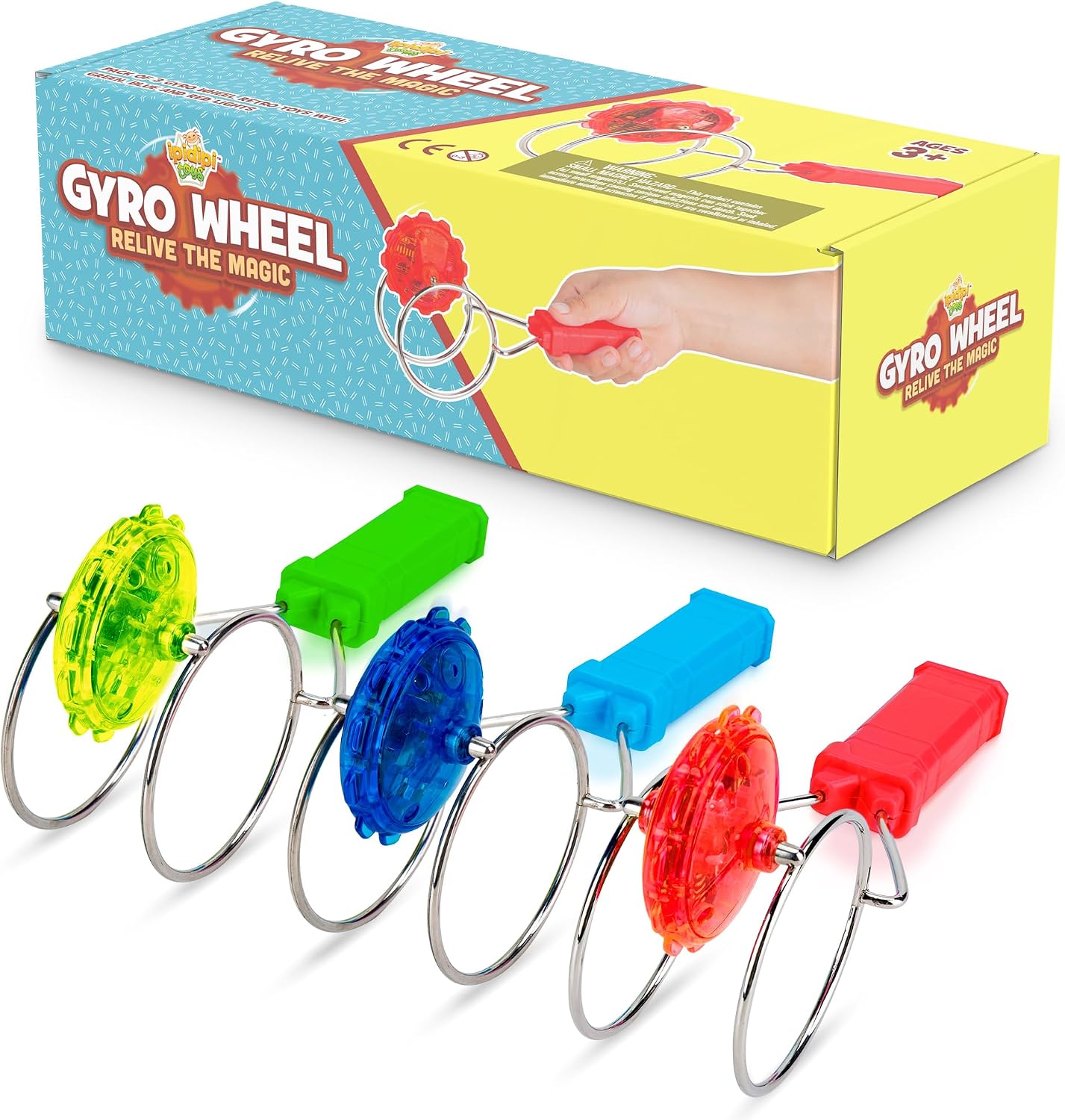 Retro Magic Rail Twirler - 3 Pack - Light Up Magnetic Kids Sensory Toy