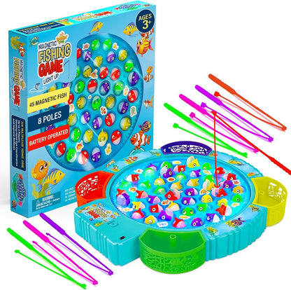 IPIDIPI TOYS Fishing Game for Kids, 45 Fish and 8 Poles - Magnetic Fish Toy - view 5