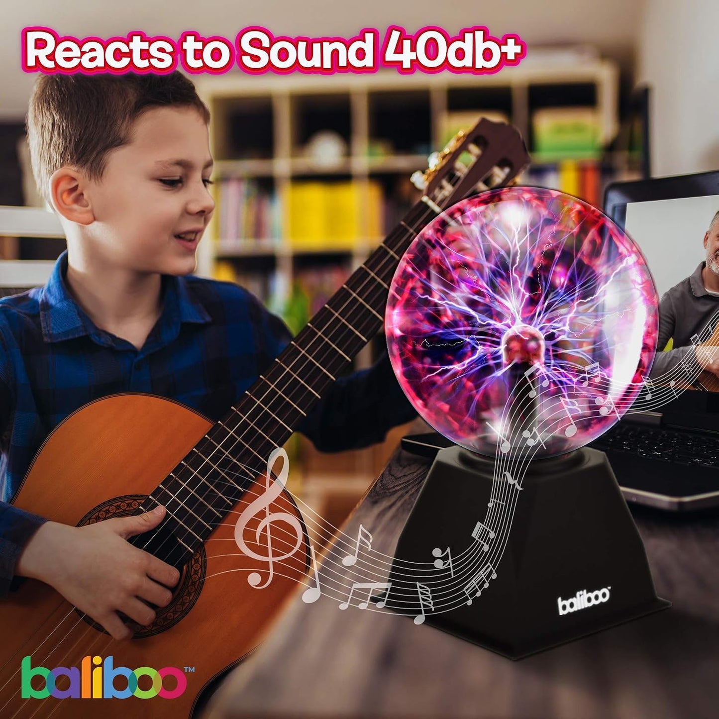 BALIBOO 6" Plasma Ball Light - Touch & Sound Activated Lightning Globe - view 4