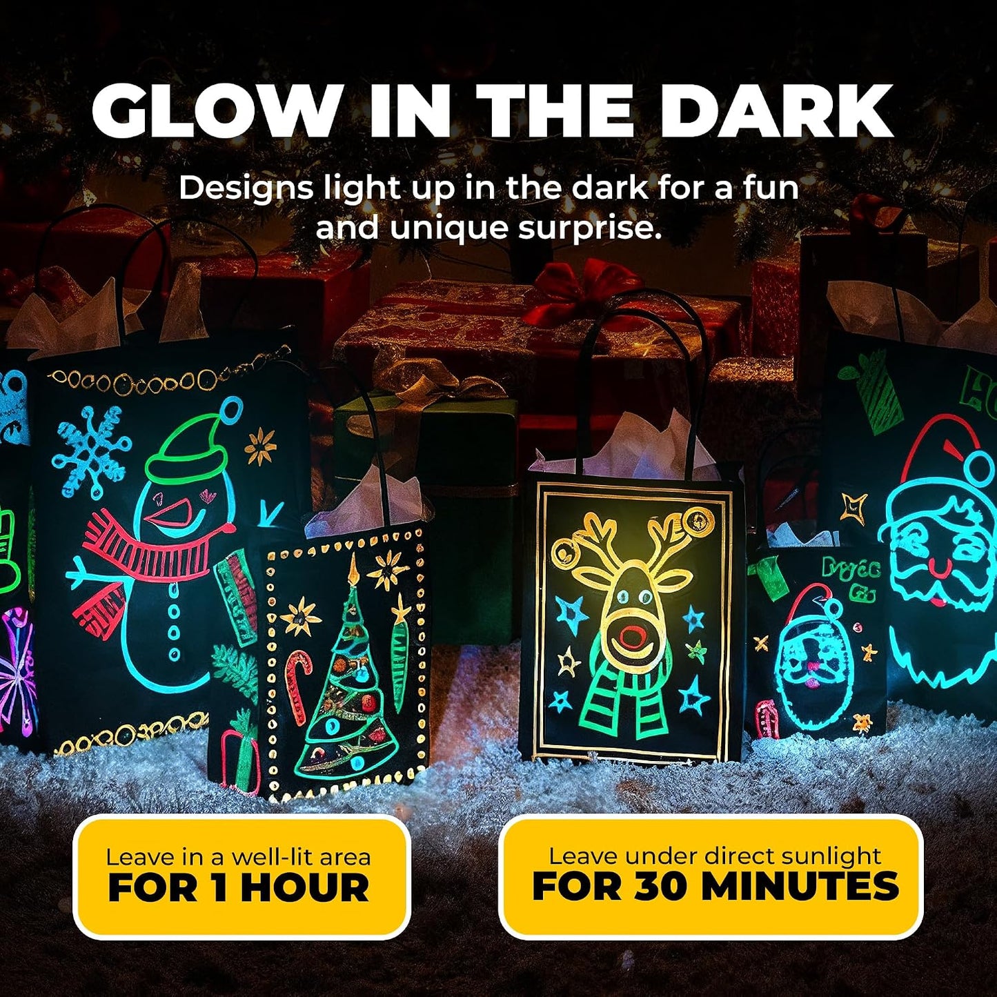 IPIDIPI TOYS Glow-in-the-Dark Christmas Gift Bags - 22-Piece Holiday Set - view 3