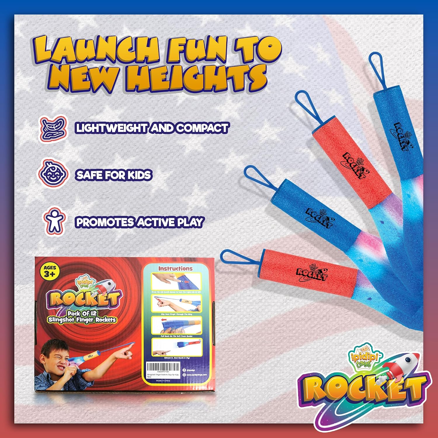 IPIDIPI TOYS Finger Rockets - Foam Rocket Launcher for Kids, Party Favors, High-Flying Air Rockets, Fun Gifts - view 2