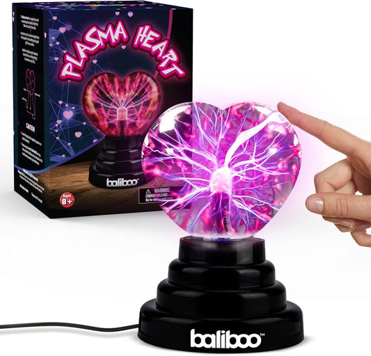 BALIBOO 4" Heart Shaped Plasma Light – Touch Activated Lightning Lamp