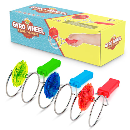 IPIDIPI TOYS Retro Magic Rail & Gyro Wheel Twirlers – 4-Pack Vintage Fidget Toys