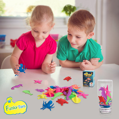 Water Growing Sea Creatures Animals - 32 Pack - Funky Toys