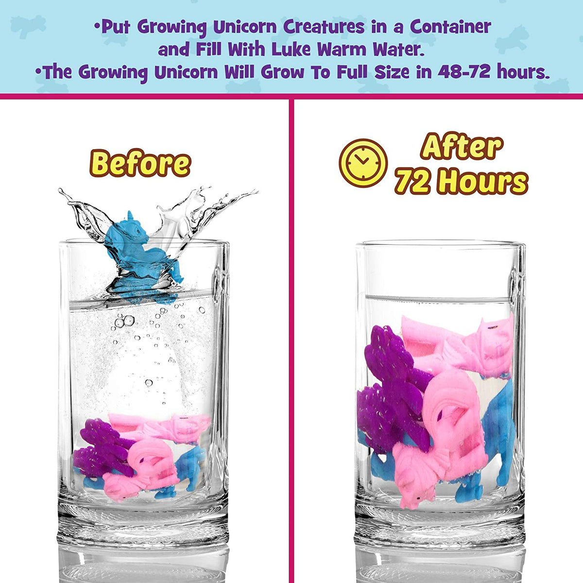Water Growing unicorn - 16 Pack - Expandable Party Favors for Girls