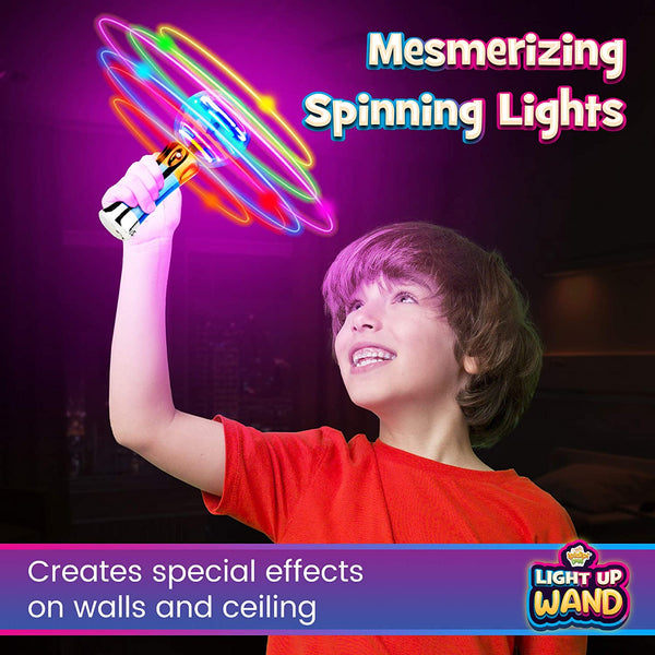 Spinning Light-Up Wand - Rotating LED Toy