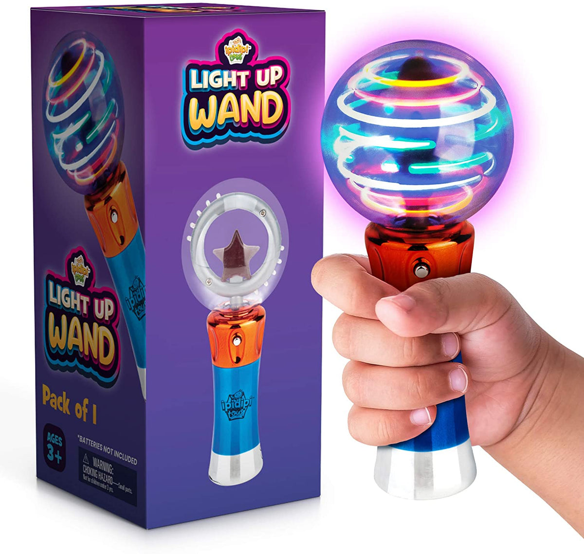 Spinning Light-Up Wand - Rotating LED Toy