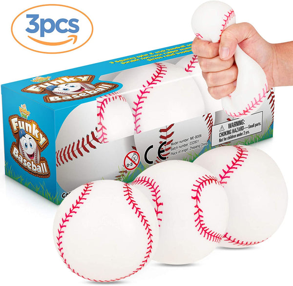 Baseballs Splat ‘N’ Stick Balls 3 Pack Sensory Toy