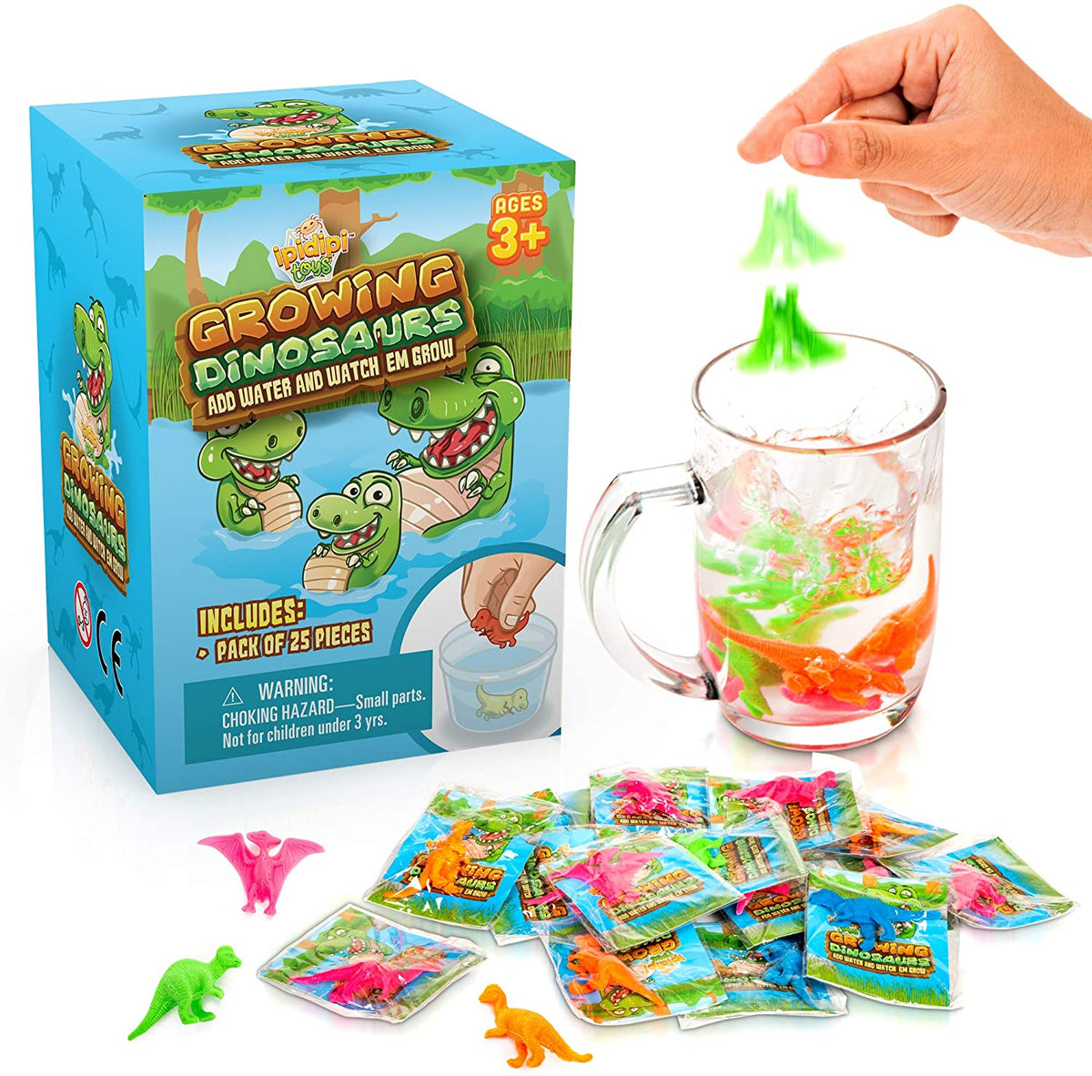 Water Growing Dinosaurs - 25 Pack - Individually Wrapped Favors