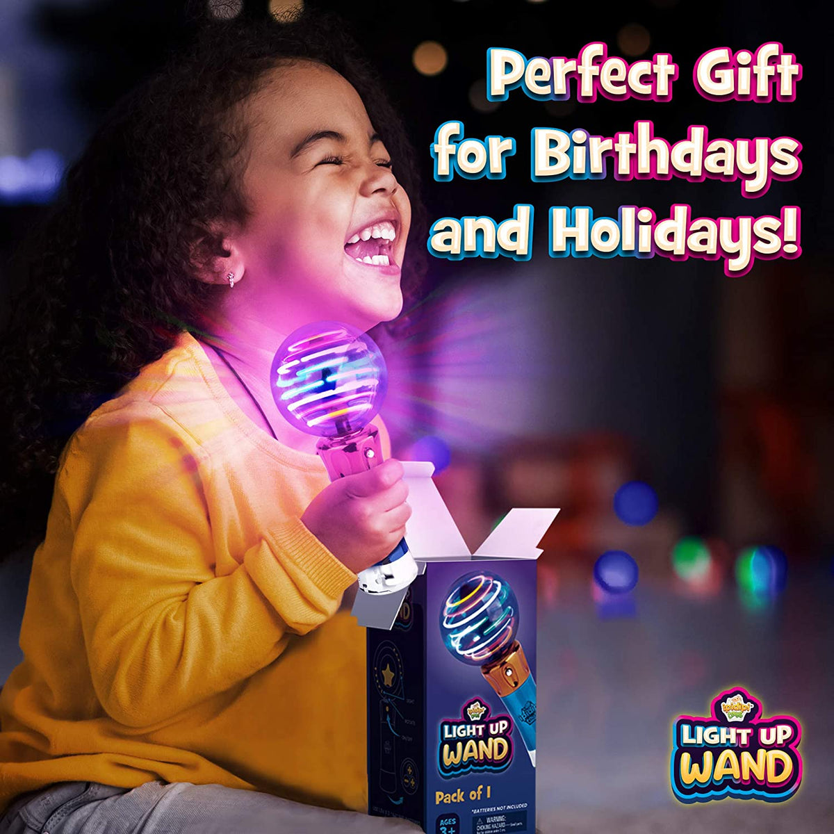 Spinning Light-Up Wand - Rotating LED Toy