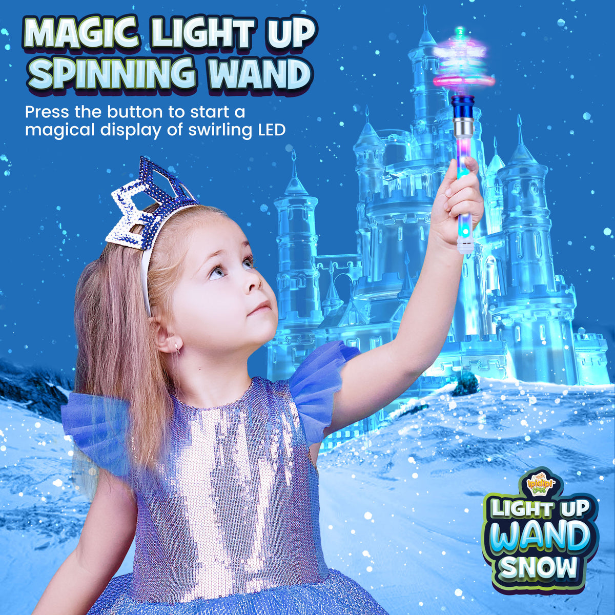 Light-Up Snowflake Spinning Wand - Pretend Play