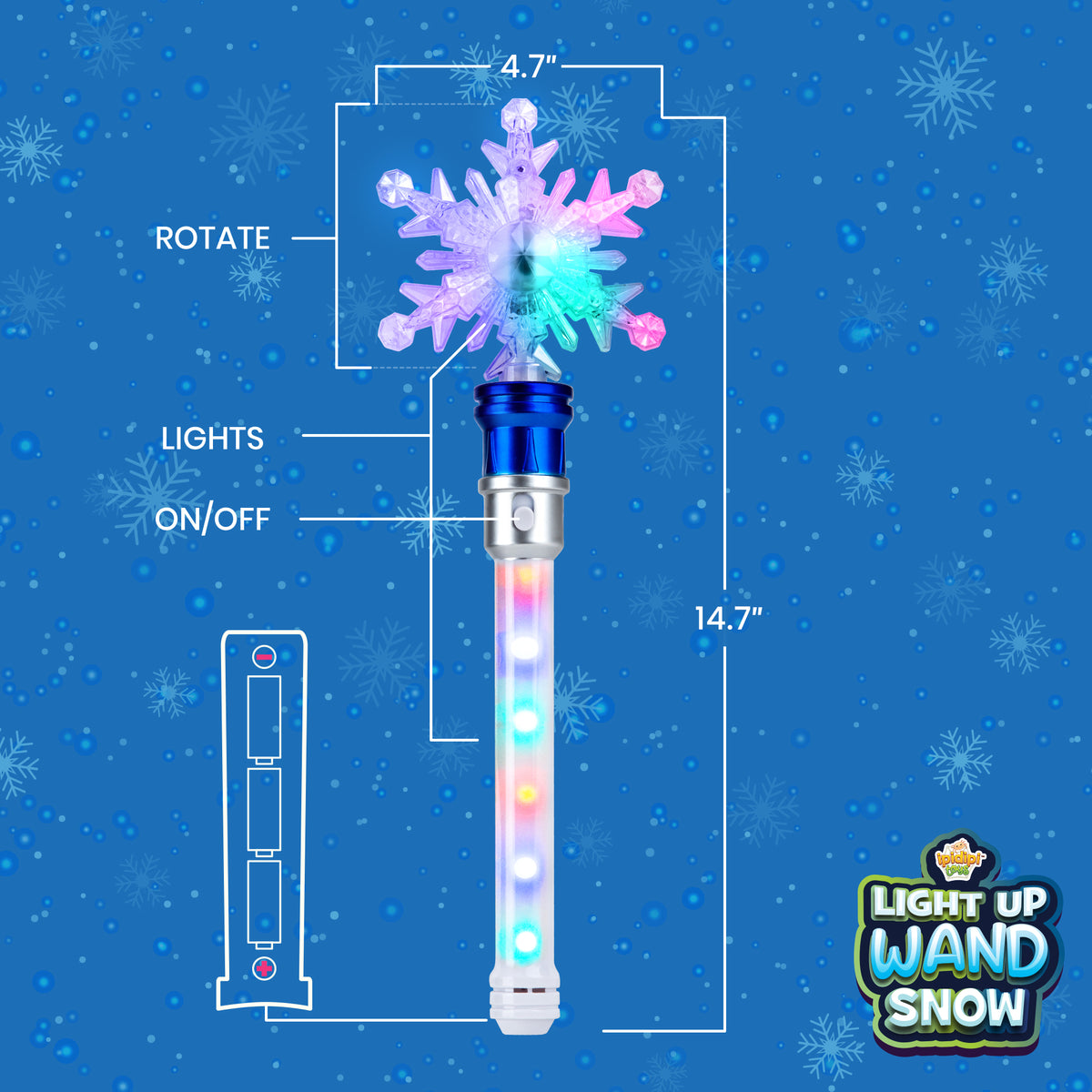 Light-Up Snowflake Spinning Wand - Pretend Play