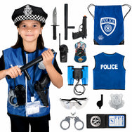 Police Officer Role Play Kit - 15 Piece Policeman Pretend Play Set