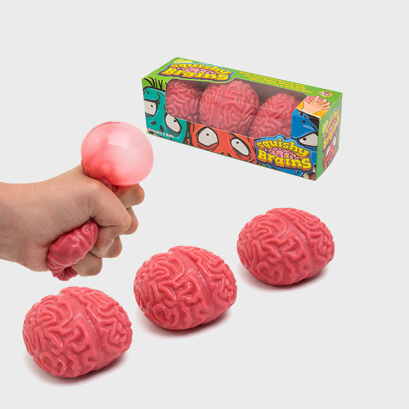 Squishy Brain Fidget Splat Ball - 3 Pack - Funky Toys